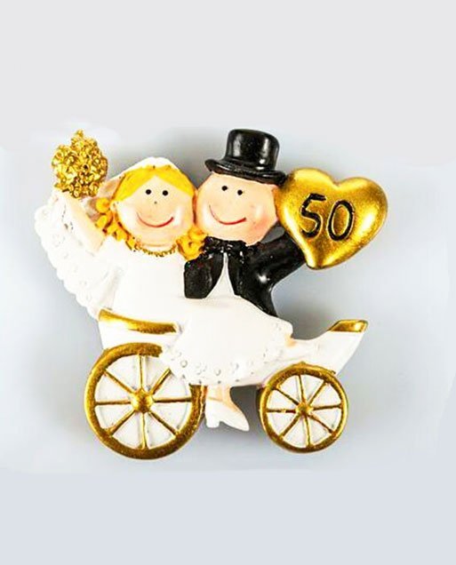 Anniversario Matrimonio 50 Anni.Bomboniera Anniversario 50 Anni Di Matrimonio In Resina Millemotivi