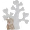 Orsetto albero della vita realizzato in porcellana. Ideale per nascita, battesimo, compleanno. Misura: 6,5x7,5 cm.