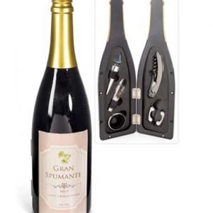 Set per vino a forma di bottiglia 5 accessori vino 