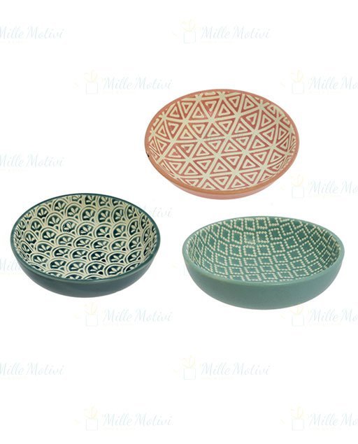 Ciotole da cucina decorate realizzate in ceramica. 