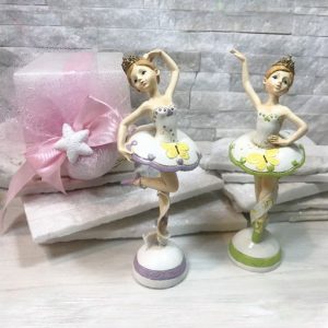 Bomboniera ballerina, eleganti statuette realizzate in resina ideali per realizzare anche bomboniere battesimo femminuccia.