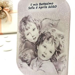 QUADRETTO ANGELO MODERNO IN ARGENTO (PERSONALIZZATO)