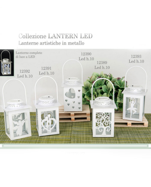 Lanterne Artistiche In Metallo Di Colore Bianco Con Led Millemotivi