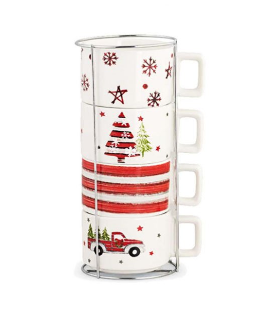 tazza da caffè set da 2 Set di tazze natalizie con viso e vestito tazza di Natale Babbo Natale e elfo idea regalo 250 ml