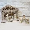 Presepe Sacra Famiglia realizzato in legno con luci led