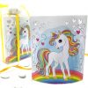 Bomboniera lampada Unicorno notturna realizzata in cartone rigido con raffigurazione di un coloratissimo unicorno con arcobaleno.