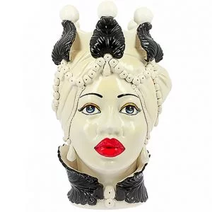 Testa di moro Africana realizzata in ceramica decorata dipinta a mano. Disponile Uomo e Donna. Il prezzo è riferito ad una singola Testa di moro.