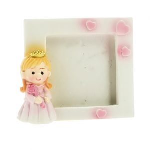 Mini portafoto principessa con corona realizzata in resina