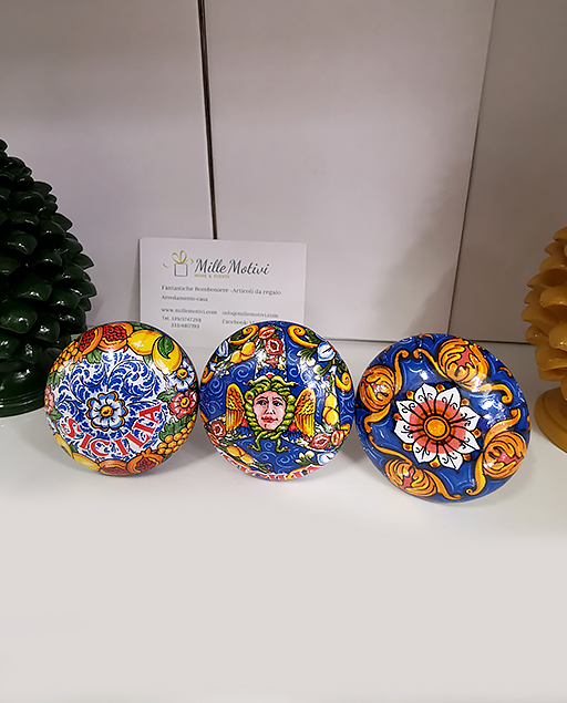 Prodotti Artigianali in Ceramica Dipinti a Mano Pz 1 Tappi in Ceramica SICILIANA E Sughero Vari Colori LICATA 