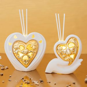 Bomboniera Diffusore Cuore led realizzato in ceramica bianca - MilleMotivi