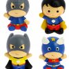 Bomboniera statuette supereroi assoriti in quattro personaggi: capitan america, superman, batman, spiderman