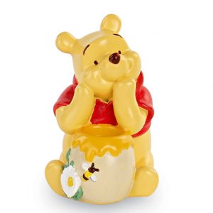 Wnnie the pooh realizzato in resina a forma di Winnie The Pooh con barattolo del miele e fiorellini, piccole ma ricche di dettagli.