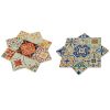 Sottopentola maiolica realizzato in porcellana con base antiscivolo decorati con fantasia maiolica assortiti in due varianti di colore