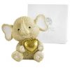 Bomboniera elefantino led lana con cuore color oro realizzato in resina
