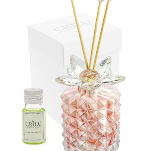 Profumatore bottiglia Swaroski. Disponibile in diversi colori di cui: rosa,cielo, ambra, bianco