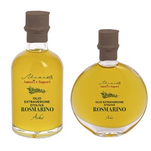 Bomboniera olio aromatizzato rosmarino con bottiglia vecchia farmacia Nicarè