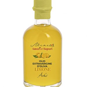 Bomboniera olio aromatizzato limone con bottiglia vecchia farmacia Nicarè