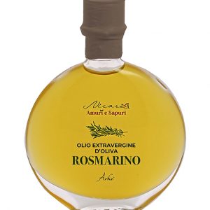 Bomboniera olio aromatizzato rosmarino con bottiglia vecchia farmacia Nicarè