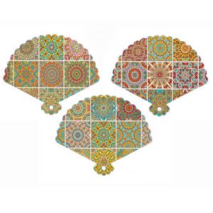 Bomboniera poggiapentola ventaglio decorato dai colori siciliani