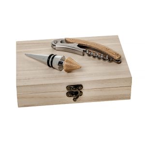 Set apribottiglie wood realizzato in legno.