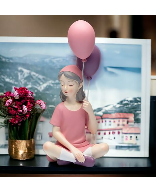 Confezione 20 bigliettini nascita e battesimo bimba con palloncino rosa