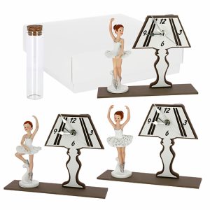 Bomboniera Orologio a forma di lampada con ballerina assortita in tre modelli come indicato in foto