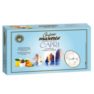 Confetti Maxtris Capri. Lasciati avvolgere dal golosissimo gusto di arancia e limone. Prodotto senza glutine.