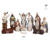 Set 11 Statuine presepe realizzate in resina, riproduzioni perfette.