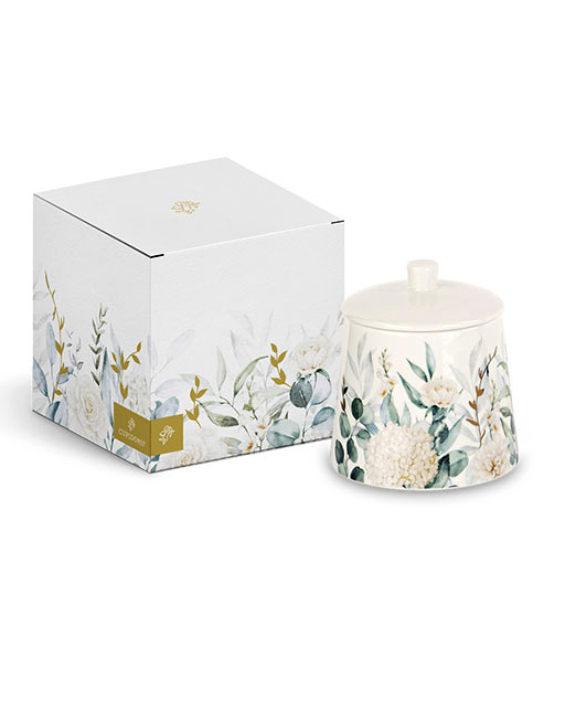 Barattolo blooming love decorata in stile floreale