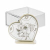 Orologio con simboli sacri: Prima Comunione e Cresima da tavolo a forma di cuore.