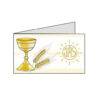 Bigliettino Prima Comunione con decoro Calice e spighe oro