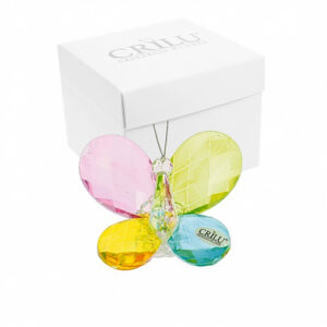Bomboniera farfalla swaroski multicolor con antenne
