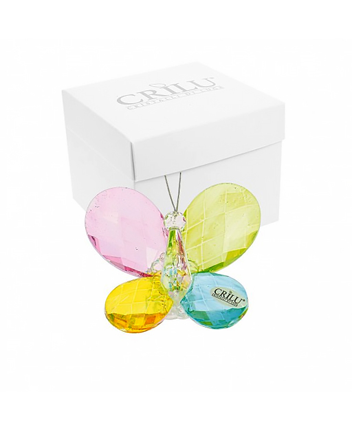 Bomboniera farfalla swaroski multicolor con antenne