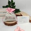 Sacchetto bag Battesimo beige e rosa con tirante. Un regalo di fine festa economico e originale per gli invitat