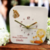 Bomboniera orologio Prima Comunione realizzato in ecopelle, utilizzabile sia da parete che da tavolo