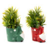 Aspettiamo tutti insieme il Natale! Vaso gnometto piantina, realizzato in ceramica. Vendibile a multipli da due come indicato in foto.