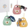 Borsetta diffusore realizzata in fine porcellana con cuore centrale e foulard decorativo