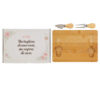 Set posata e coltello formaggio con tagliere tondo realizzato in legno