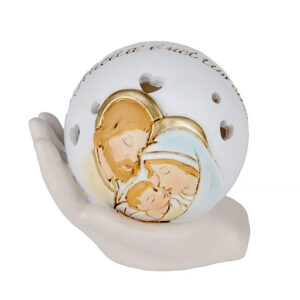 Sfera led Sacra Famiglia su Mani