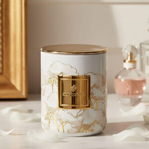 Candela linea intrecci avorio decorato in stile floreale. Nuova collezione 2026
