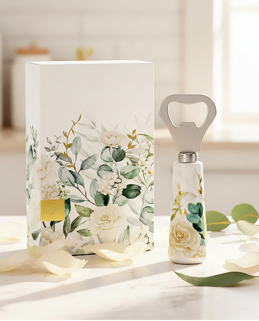Apribottiglie blooming love decorato in stile floreale. Nuova collezione 2026