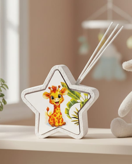 Profumatore Giraffa, una deliziosa bomboniera per battesimo, realizzato in resina effetto pietra di alta qualità.