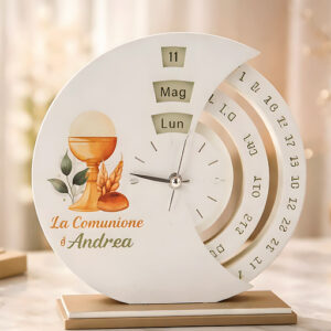 Orologio calendario perpetuo Prima Comunione personalizzato con il tuo nome