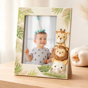 Cornice portafoto animaletti baby savana.