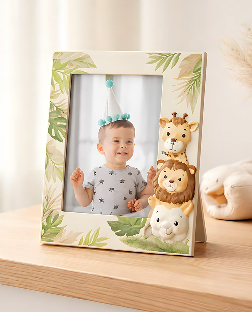Cornice portafoto animaletti baby savana.