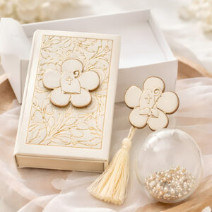 Set Vangelo calice bianco con icona S.Cresima, inclusa anche un rosarietto con sfera