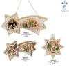 Stelle con Natività realizzate in legno con luce led sono disponibili in tre versioni