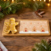Set vassoio con 3 ciotoline a forma di Omino realizzate in  porcellana e legno