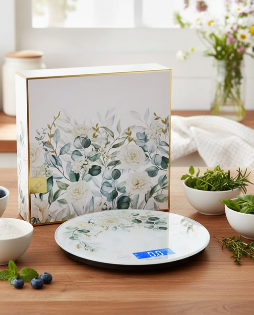 Bilancia blooming love decorata in stile floreale. Nuova collezione 2026.